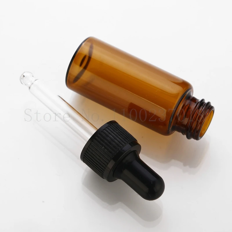 5 10 15 20mL Amber Brown Glass Dropper Bottle Jars Vials With Pipette For Cosmetic Perfume Essential Oil Bottles