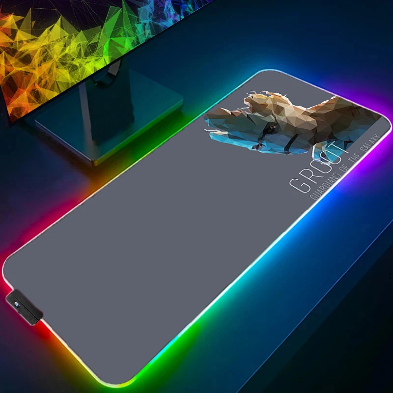 Xxl Mouse Carpet RGB Gaming Mouse Pad Guardians of Galaxy LED HD Picture Gamer Keyboard Pc Accessories Mousepad Anime Desk Mat