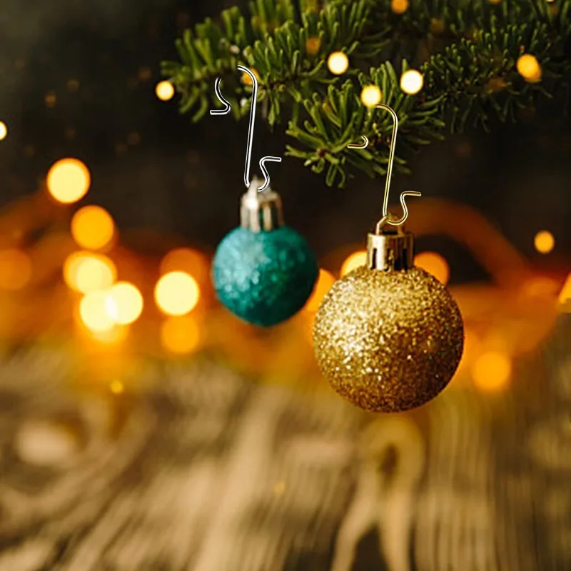 500/50PCS Christmas Ornament Metal Hook Xmas Tree Balls Pendant Hanging S-Shaped Hooks Xmas New Year Party Home Decor Supplies