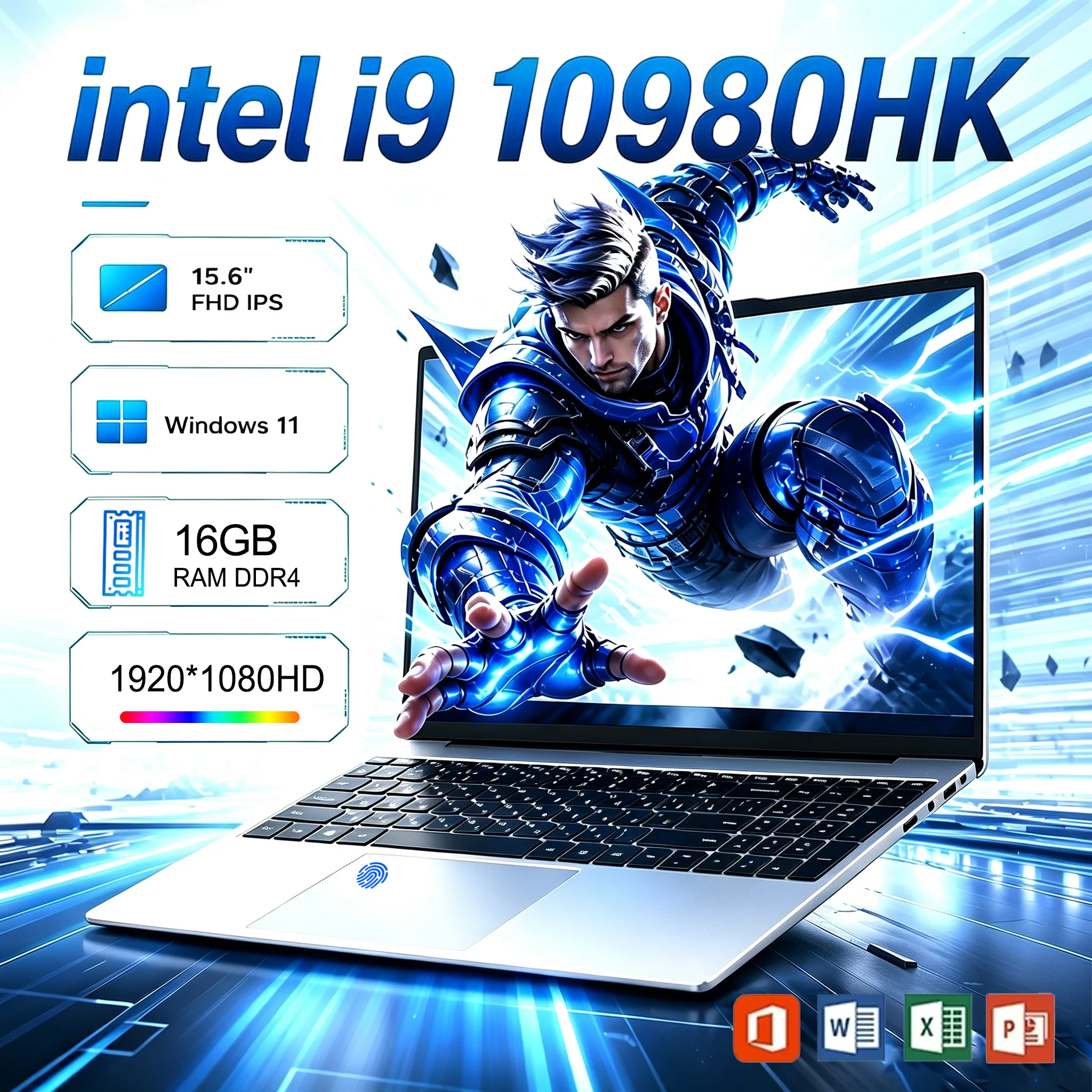 Laptop de 15.6' con Windows 11 Pro, Intel Core I9-10980HK, 16GB de RAM, 1TB SSD, para Oficina, Juegos y Estudio 1