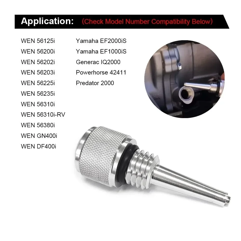 55201 M18*2.5 Magnetic Oil Dipstick Inverter Generators WEN 56125i 56200i Yamaha EF2000iS EF1000iS Silver/Black Aluminum magnetic oil dipstick