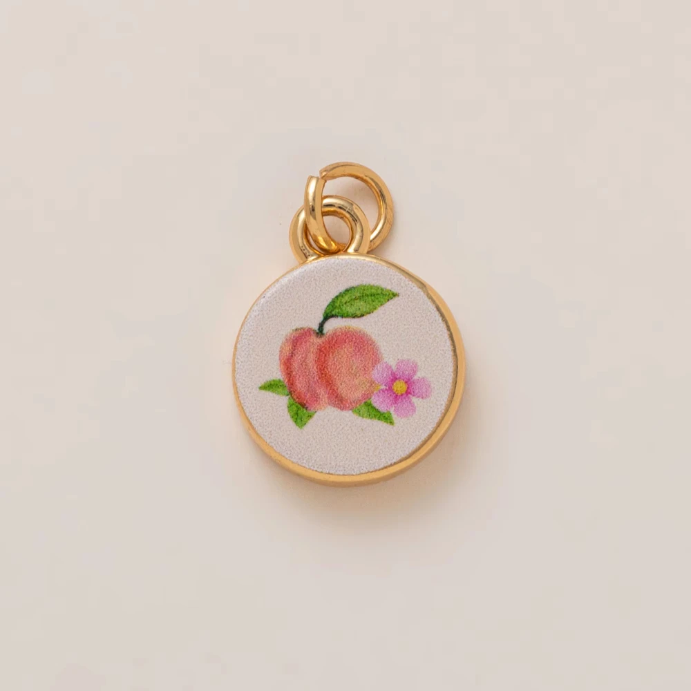 3 Stück Nischen-Anhänger, niedlich, schlicht, Blumen-Liebes-Pfirsich-Vase, Rose, DIY-Anhänger, Schmuckherstellung – Detail 4