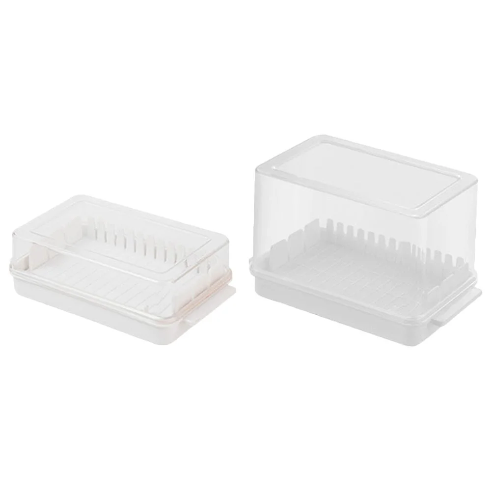 

2pcs Butter Storage Cases with Lids Butter Sliced Case Cheese Serving Boxes