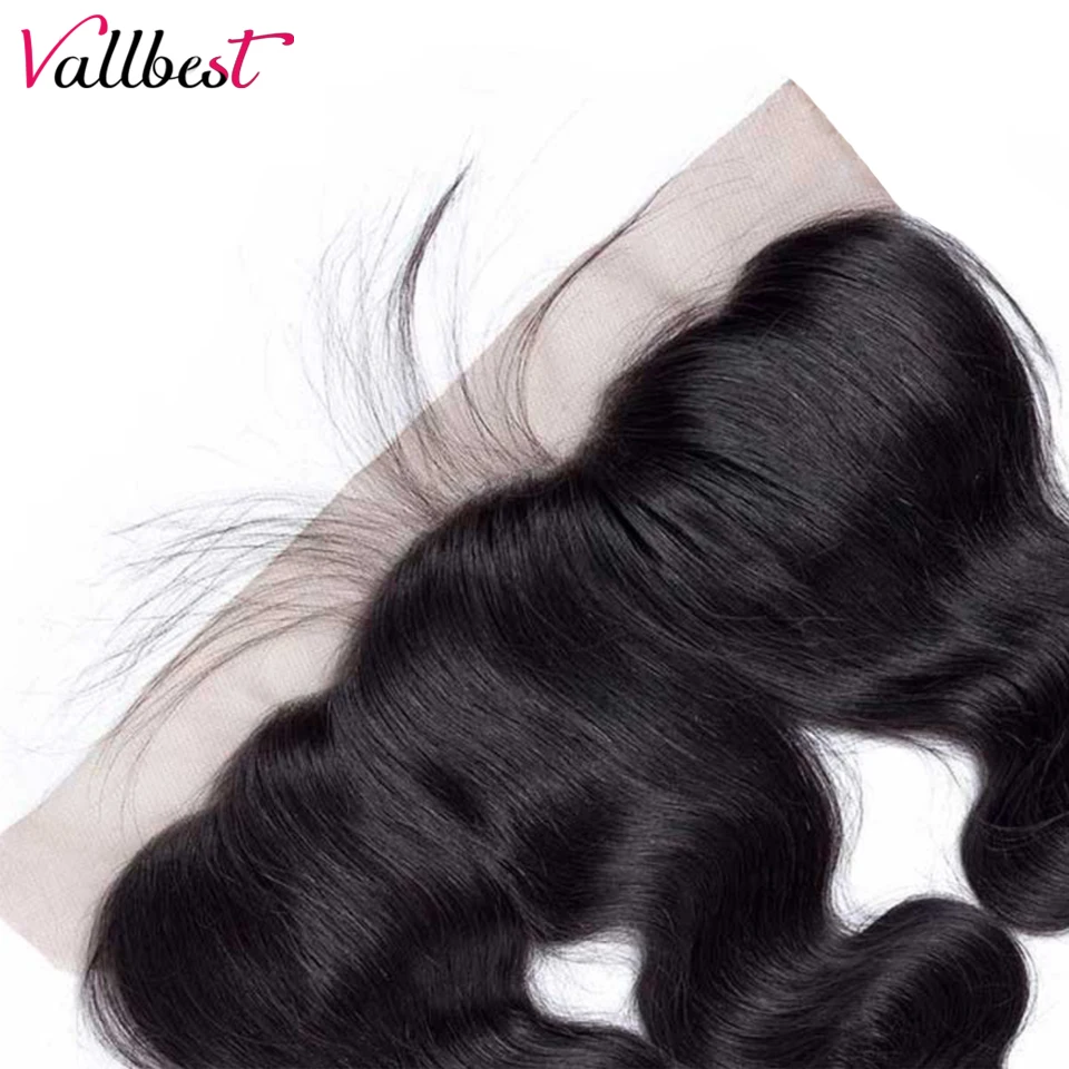 Vallbest Peruvian Body Wave Frontal Ear to Ear Human Hair Extensions 13x4 Swiss Lace Frontal Remy Body Wave Hair