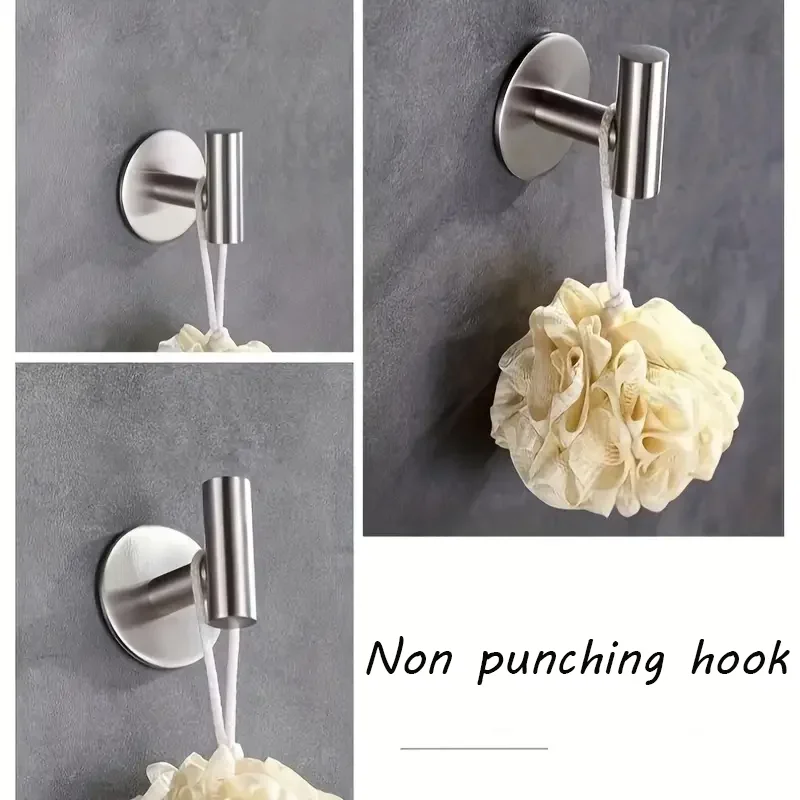 Stainless Steel Non-Perforated Bathrobe Hook for Bathroom Kitchen Garage