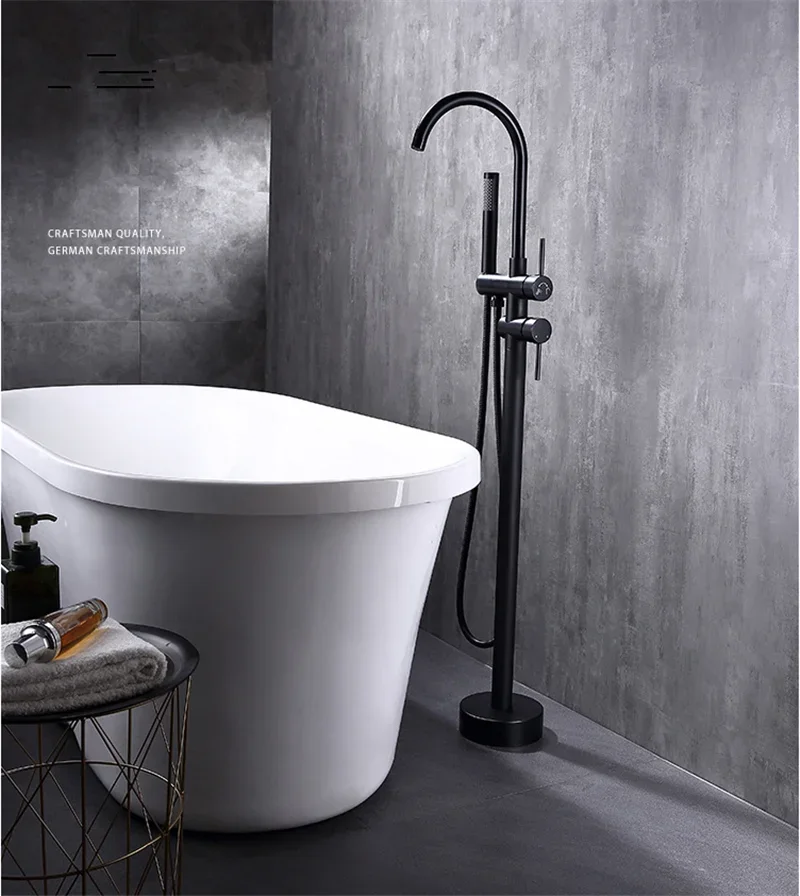 Description Picture 2 of itemBathtub Faucet + Handheld Shower Free Standing Rose Gold BathTub Mixer Taps Floor or Wall Mounted Bathtub Mixer