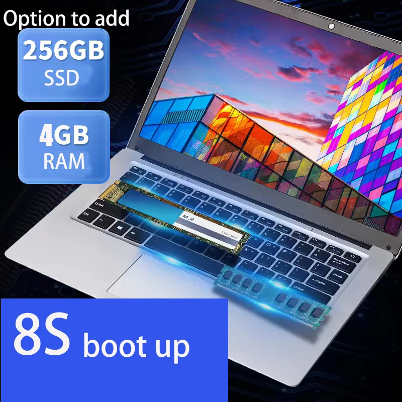 14-inch Slim School Laptop with 4GB RAM, 64GB + M.2 SSD, Windows 10 - GMOLO 2023 Description Image.This Product Can Be Found With The Tag Names Computer Office, Laptops