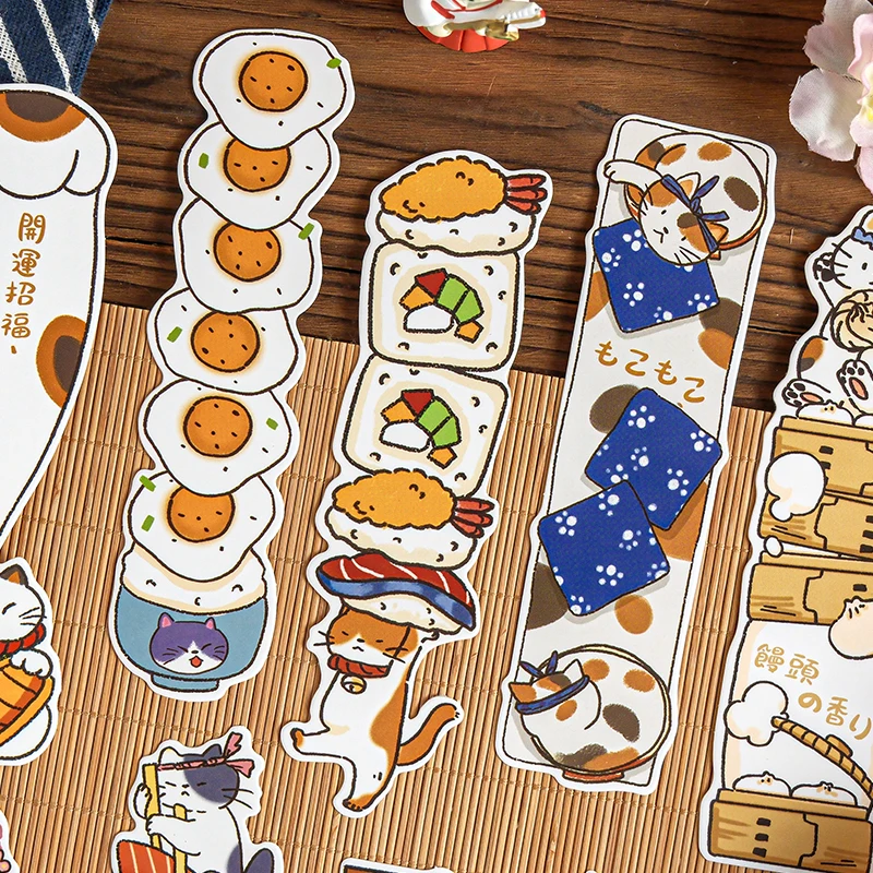 30 Sheets/Set Cute Cat Bookmark for Reading Creative Cat-Shaped Paper Bookmarks Decorative Paper Cards Stationery Gift​