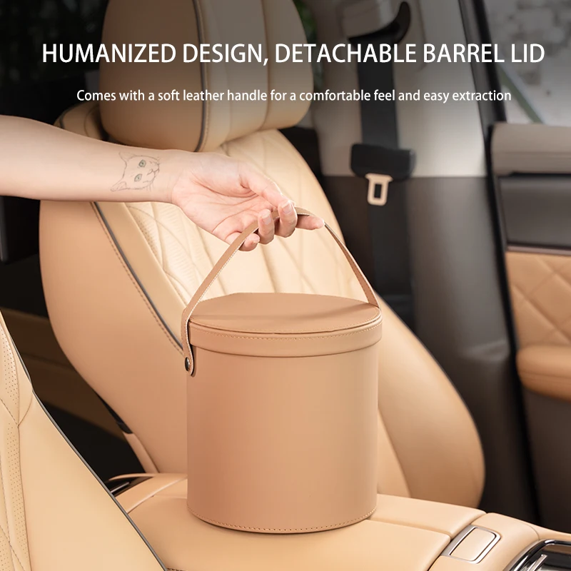 Car trash can Leather storage bucket For Mercedes Benz, BMW, Audi, Hyundai, Ford, Toyota, Honda, Tesla Storage car accessories