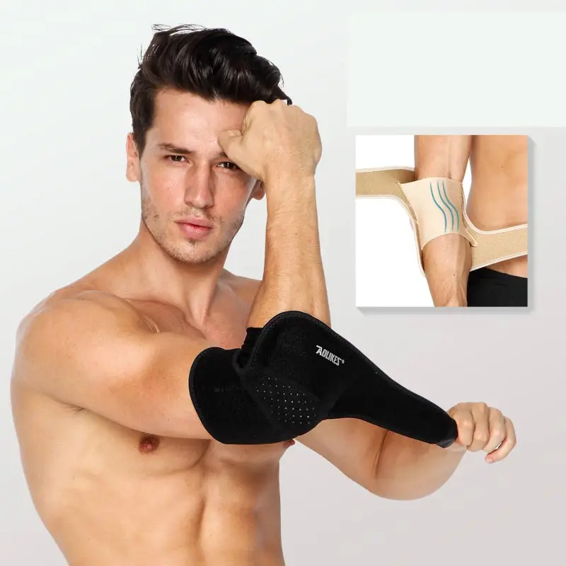 

1Pcs Breathable Elbow Support Pads Adjustable Sports Elbow Brace Wraps Basketball Tennis Badminton Joint Sprain Protection Black