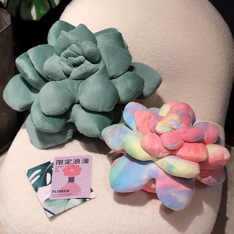 New Succulent Plush Pillow Lifelike Plant Potted Succulent Plush Toy Stuffed Soft Cushion Seat Home Decor Birthday Gifts 1