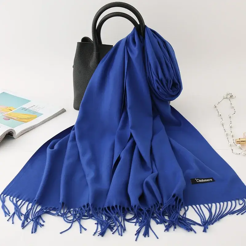 Solid Color Cashmere Scarf for Men Winter Pashmina Warm Neckerchief Navy Black Gray Men's Business Scarves Male Bufandas Shawls - Image 18