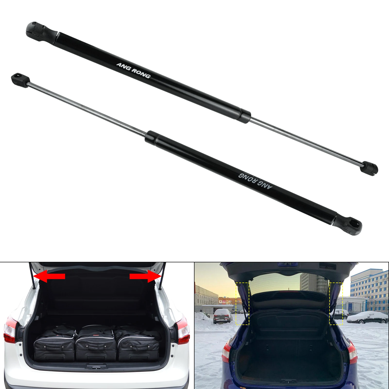 Boot gas struts 2x Tailgate Boot Gas Struts Supports Spring For Nissan Qashqai MK2 J11 SUV 13-18