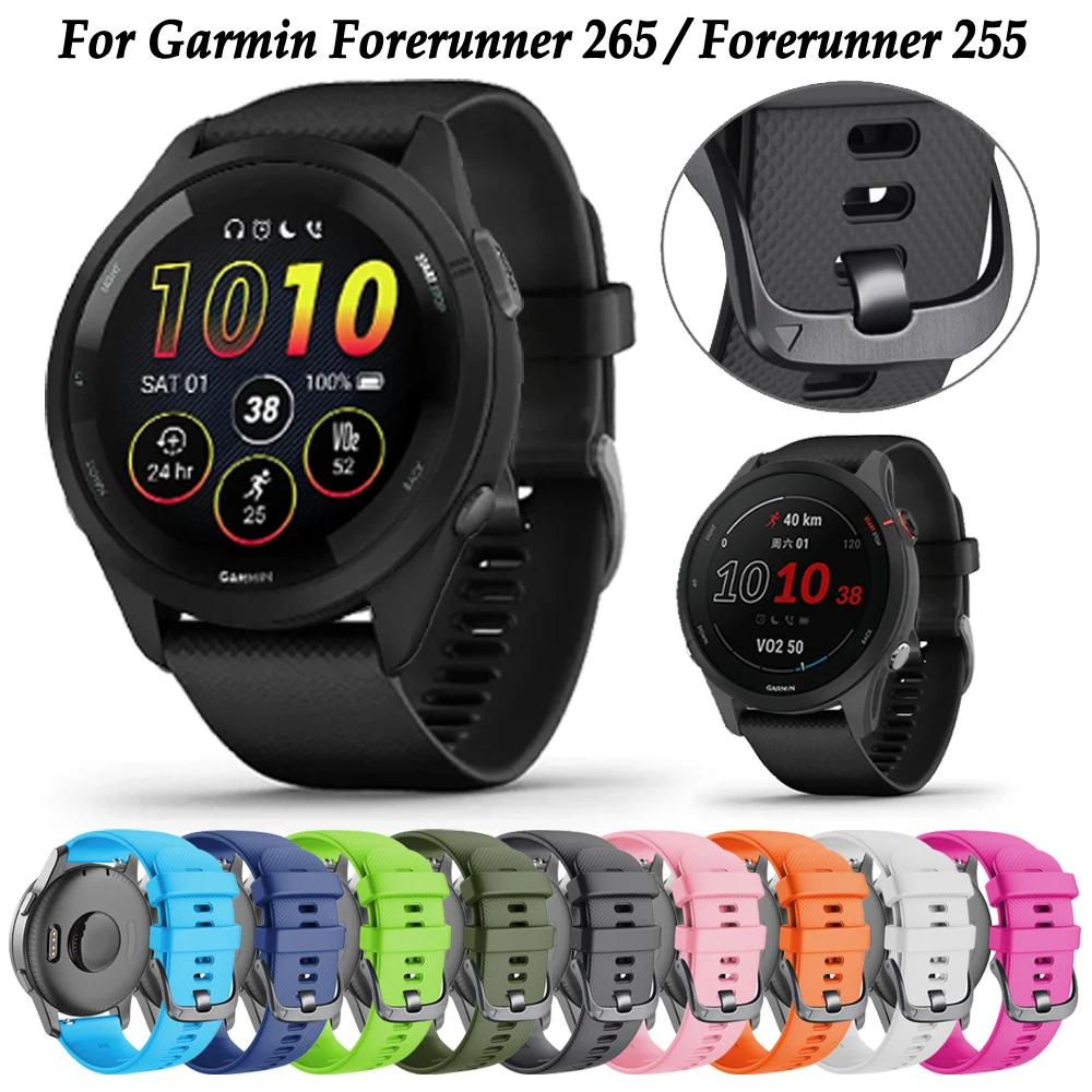 20Mm 22Mm Originele Riem Voor Garmin Forerunner 265 265 245 165 Armband Siliconen Bandjes Voor Garmin Venu 2 3 Venu Sq 2 Polsband