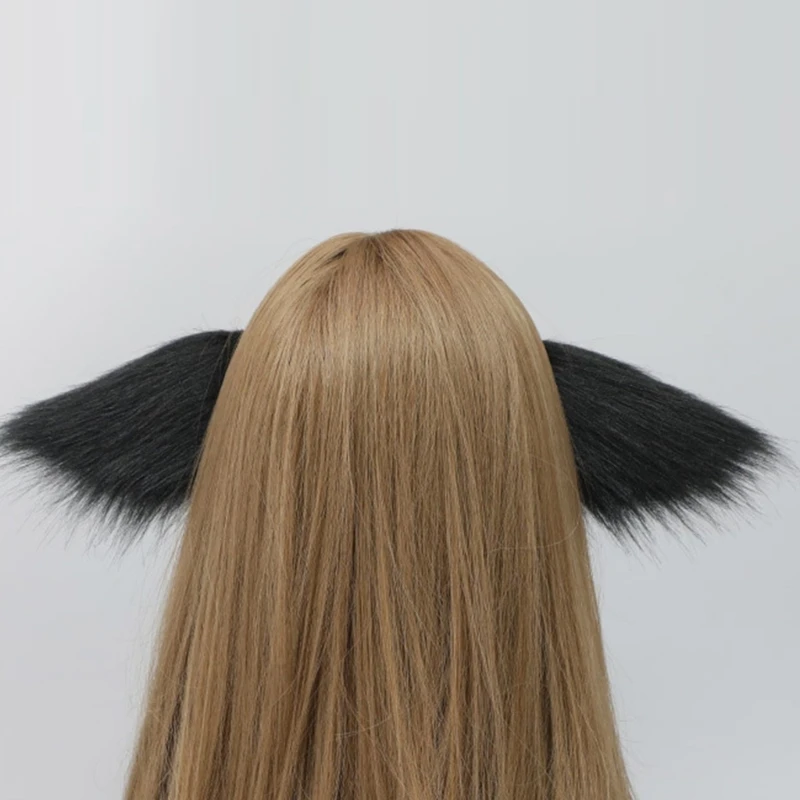 Girls Animal Wolf Cat Ears Plush Hair Hoop Female Anime Hairband Lovely Long Fur Party Headdress Anime Cosplay Hair Accessories