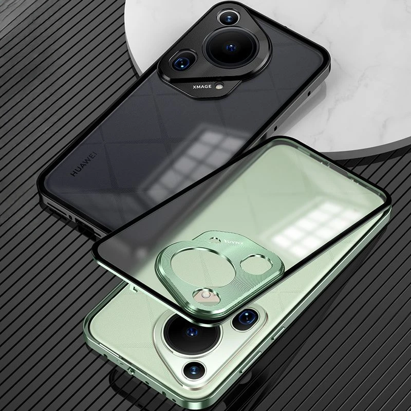 

Магнитный чехол из закаленного стекла для Huawei Pura 70 Pro, чехол с металлической рамой из сплава для Pura 70 Pro + 70, матовый чехол