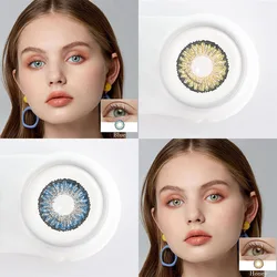 1pair Natural Eye Color Contact Lenses Yearly Circle Eye Contacts Lenses With Power
