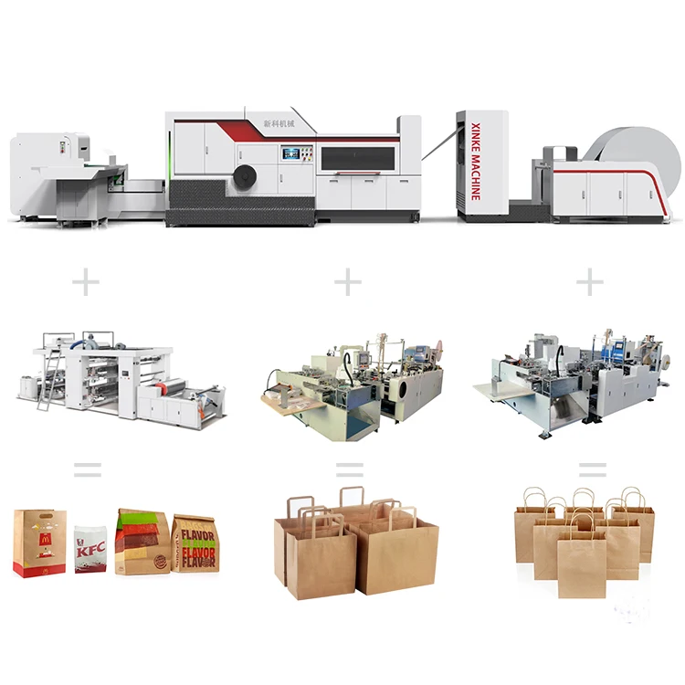 Paper Bag Brown Shopping Packaging Flat Handle Automatic Square Bottom Making Machine |