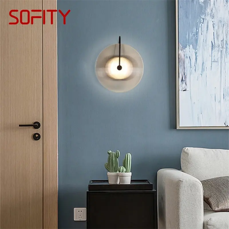 

SOFITY Contemporary Nordic Wall Light Indoor Fixtures Round Bedside Lamp LED Home Decoration Bedroom