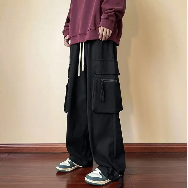 2023 Women High Street American Retro Hip Hop Baggy Oversize Cargo Pants Y2K Casual Straight Wide Leg Trousers Female Pantalones
