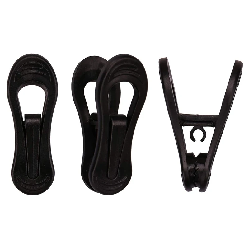 60pcs Black Plastic Hanger Clips Pinch Grip Clips For Use With Slim