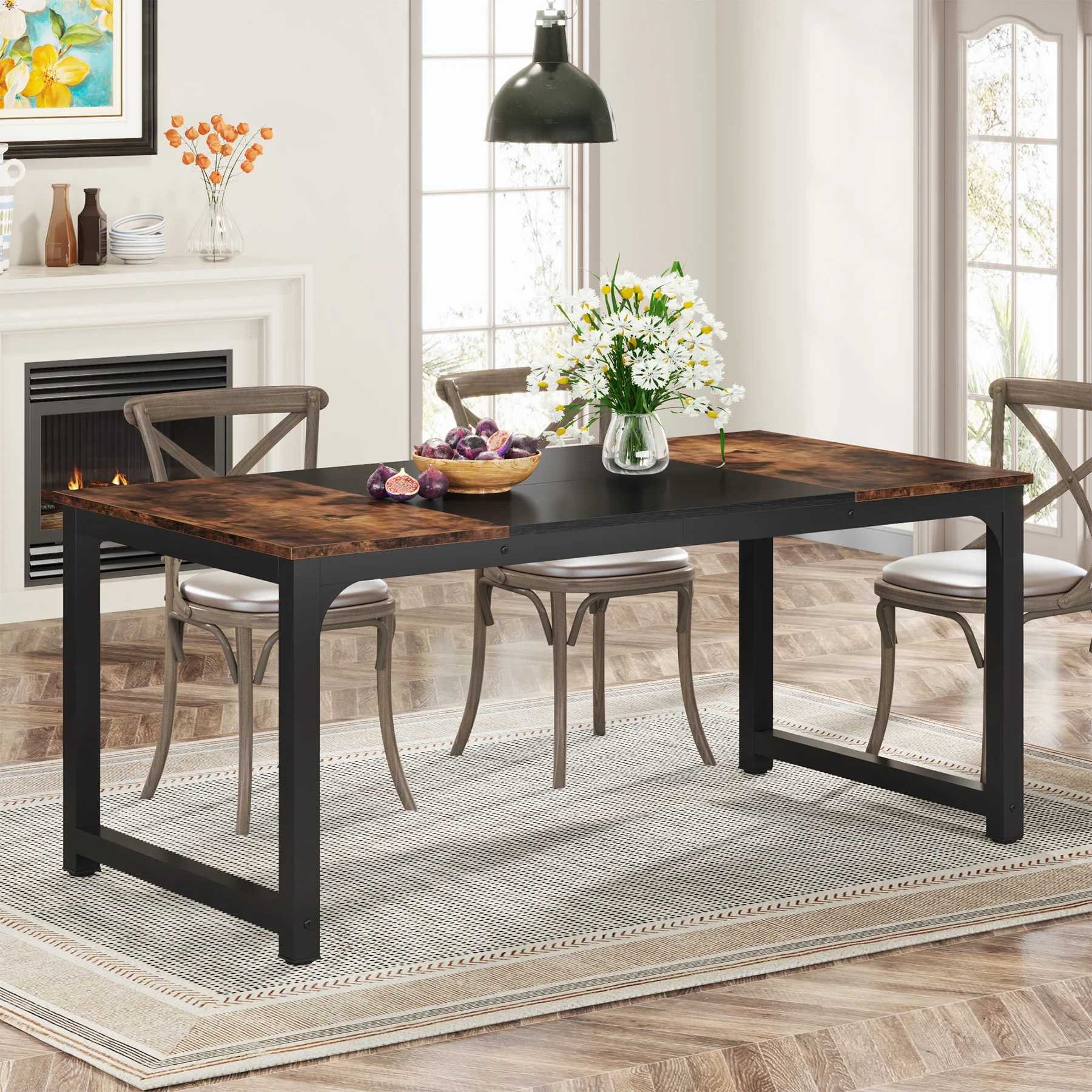 Industrial Rectangular Dining Table for 6–8 1