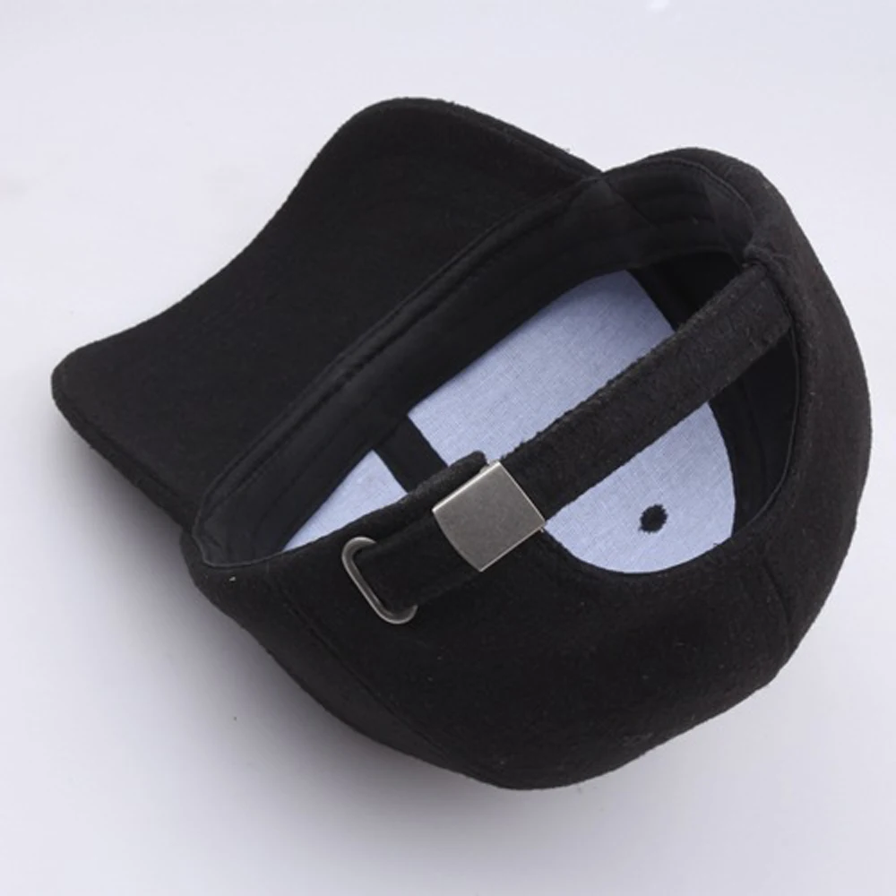 Autumn Winter Warm Felt Baseball Caps Black Gray Coffee Faux Wool Snapback Cap Trendy Streetwear Women Men Casquette Hat 4