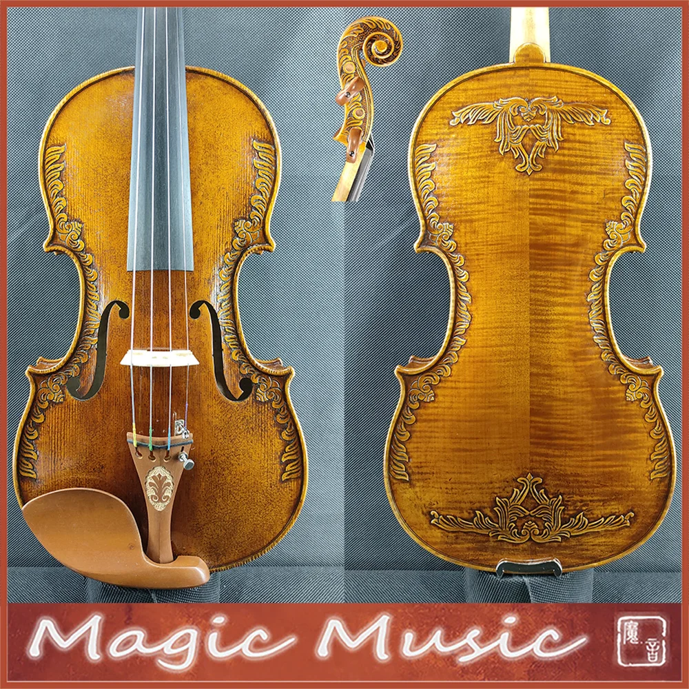 Acoustic violin 4/4 size professional handmade oil antiqued varnish