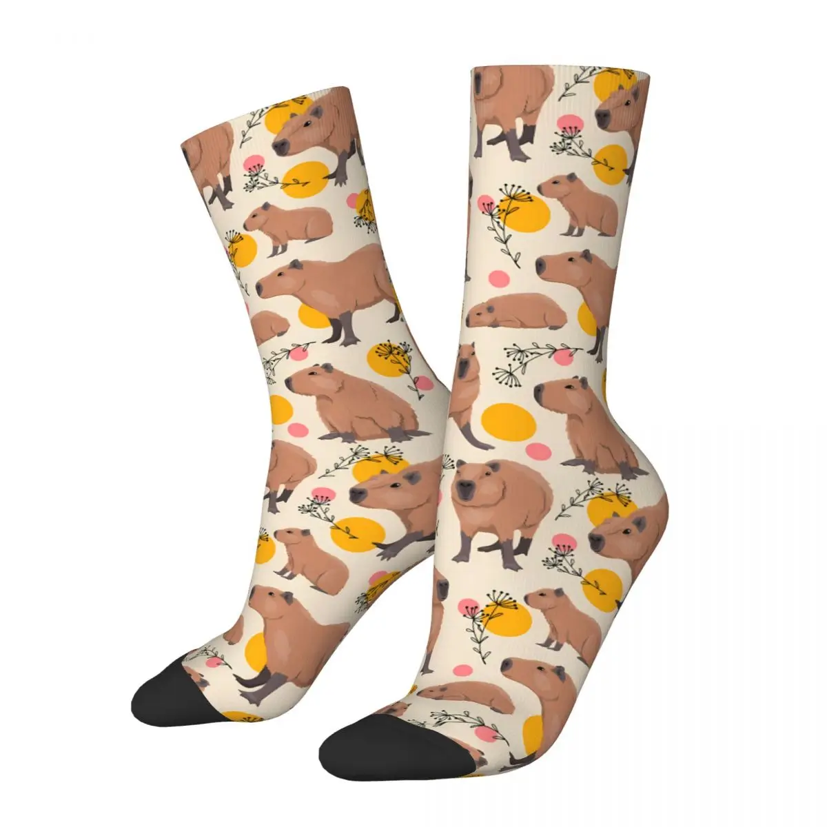 

Doodle Plants Capybara Guinea Pig Cavia Porcellus Animal Unisex Winter Socks Hip Hop Happy Socks street style Crazy Sock