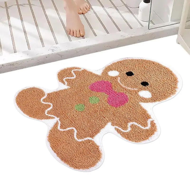 

Gingerbread Kitchen Mats Non-Slip Bath Mats Doormats Christmas Kitchen Rugs With Gingerbread Man durable Home Decor Supplies