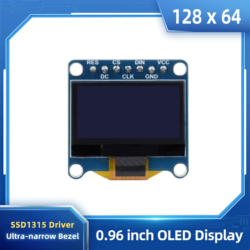 

Модуль дисплея OLED 0,96 дюйма, разрешение 128 × 64, Интерфейсный экран SPI / I2C для Raspberry Pi Arduino STM32