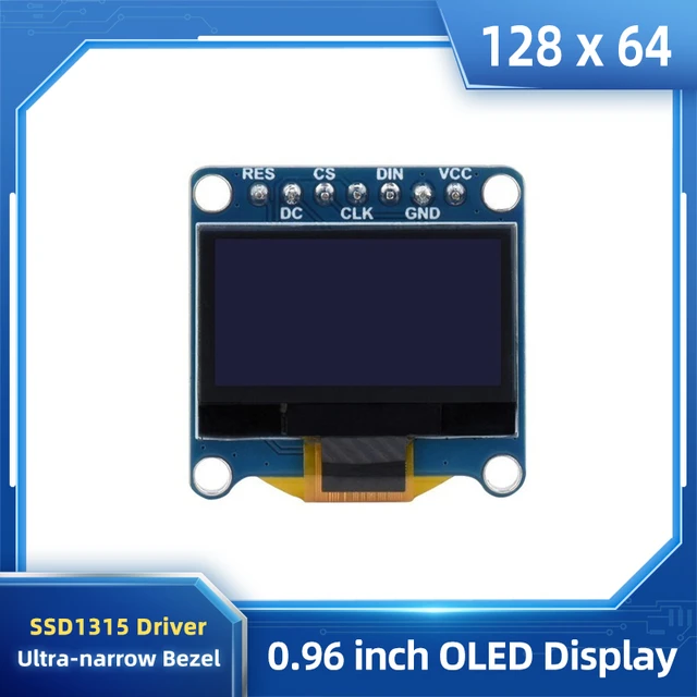 waveshare for Raspberry Pi/Arduino/STM32, 1.5inch OLED Display Module  128×128 Resolution Black/White Two Display Colors, Embedded SH1107 Driver  Chip