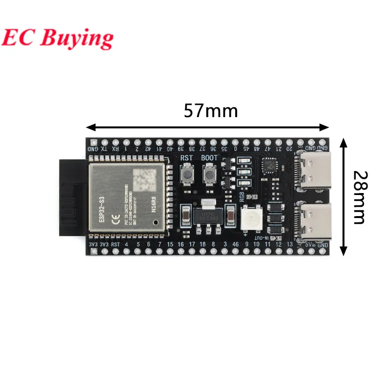รูปสินค้า บอร์ดพัฒนา ESP32-S3 โมดูล Wi-Fi 2.4G และ Bluetooth เสริม Type-C