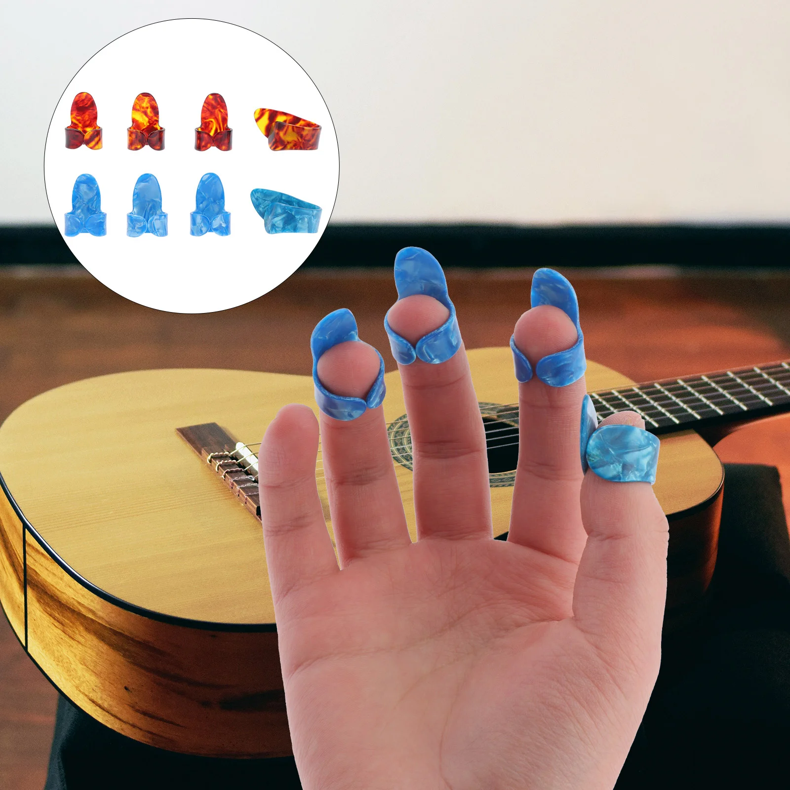 

Guitar Finger Cots Banjo Picks Thumb Multipurpose Supply Bass Plectrum Ukulele Useful Playing Accessories