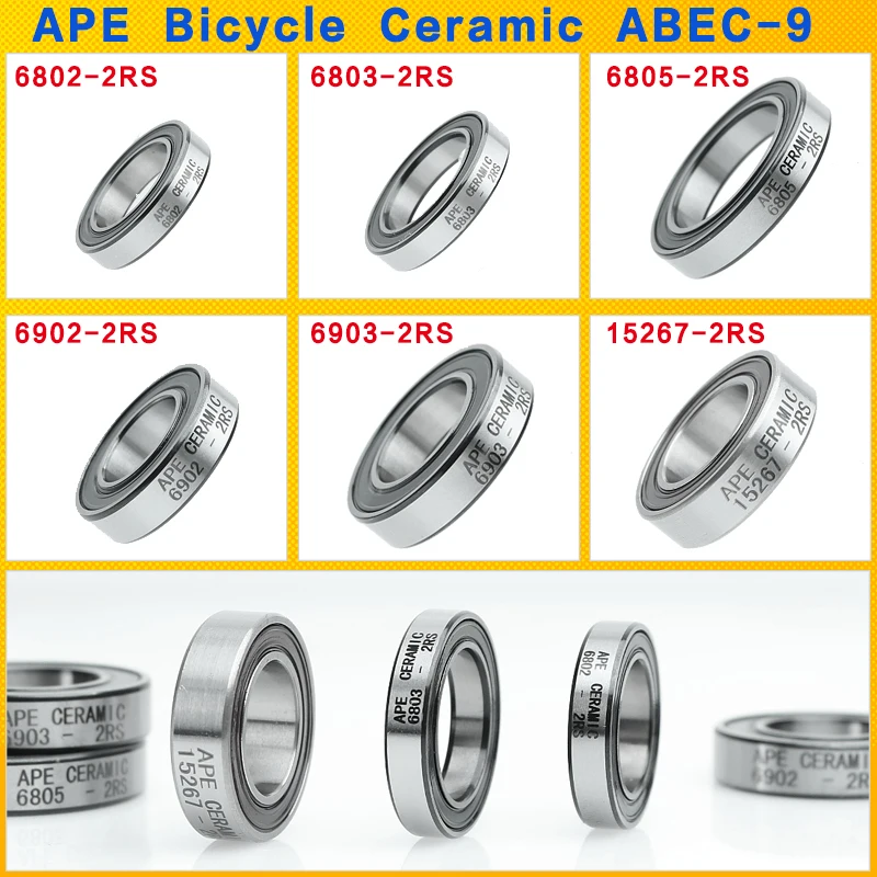 1 pcs of 6802 bicycle hybrid ceramic bearing ABEC-9 6902 6803 6805