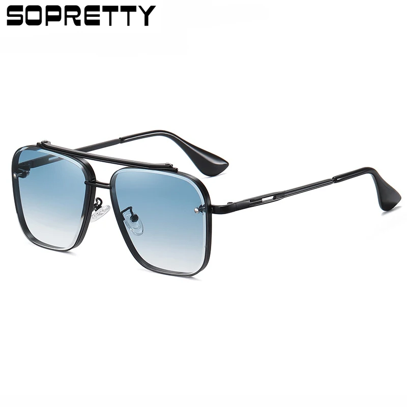 

New Polarized Gradient Sunglasses Glasses Colorful Two-color Large Frame Sunglasses Fashion Metal Glasses A689
