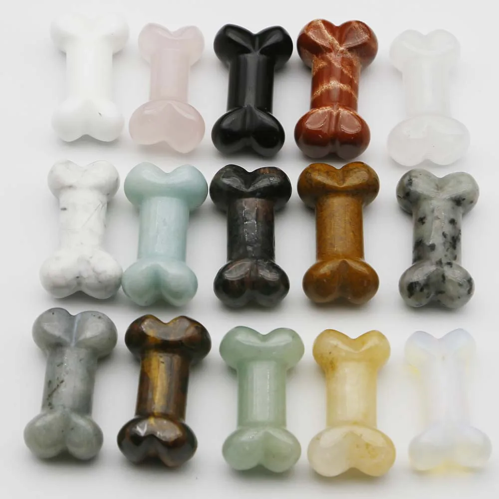 Natural Stone Crystal Agate Carved Bone Decoration Mini Fashion Reiki Charm Home Office Gift Jewelry Accessories Wholesale 12Pcs
