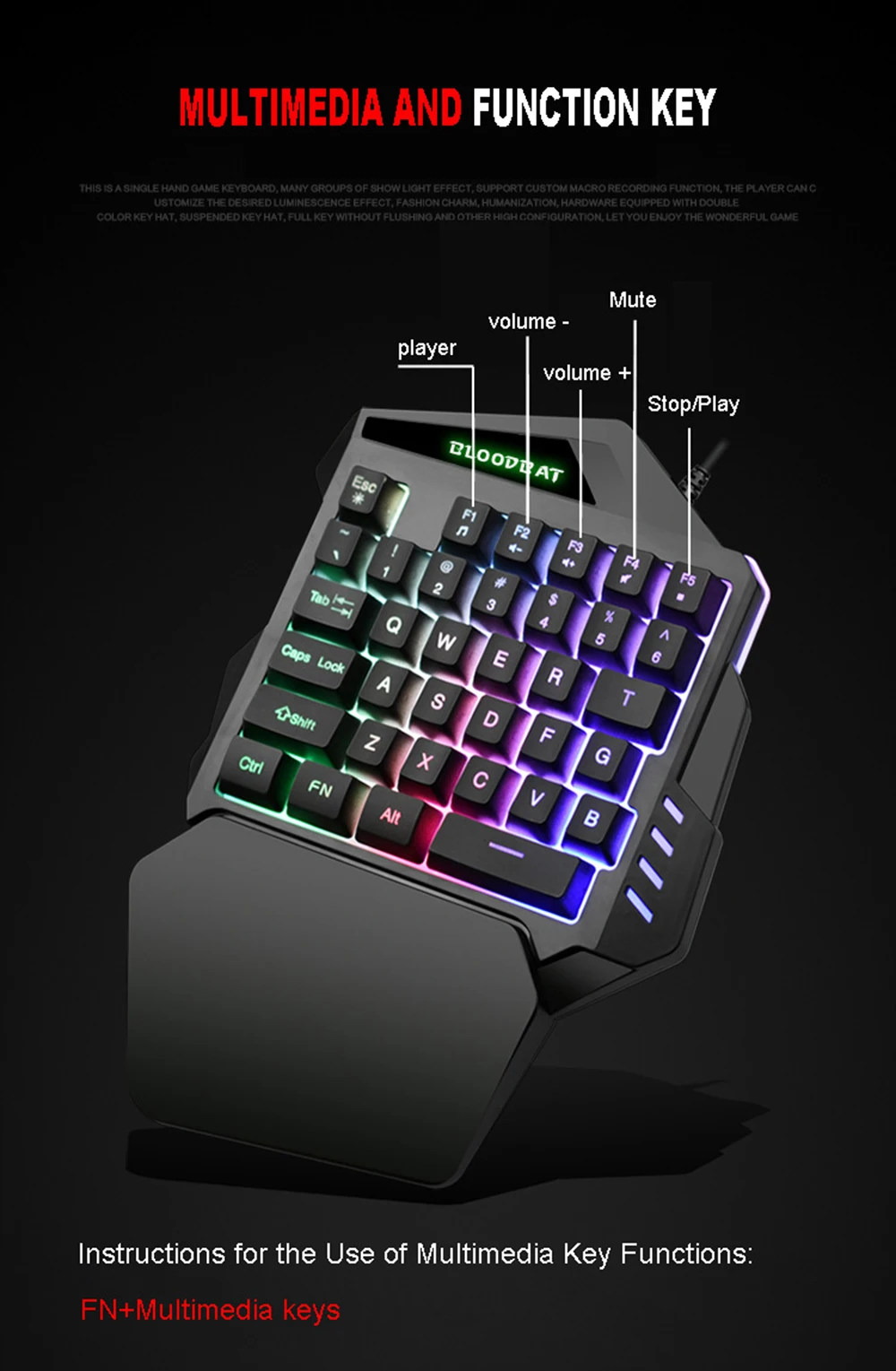 Combo de mouse e teclado RGB de