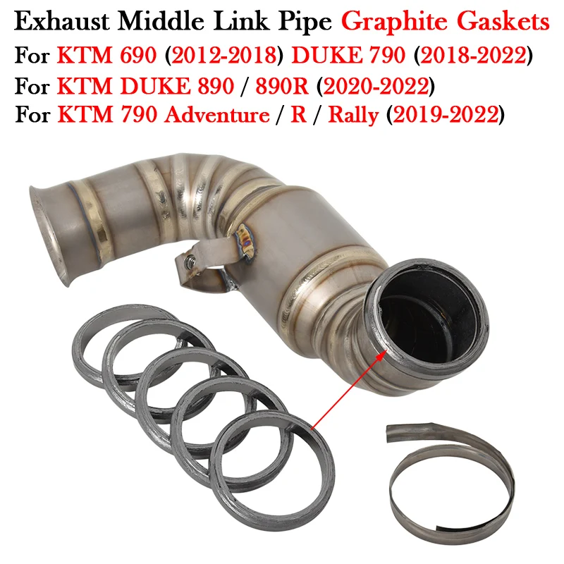 Per Ktm 690 Duke 790 890 890R Adventure R Rally 2012 - 2022 Silenziatore Di Scarico Moto Moto Tubo Di Fuga Guarnizioni In Grafite O-Ring
