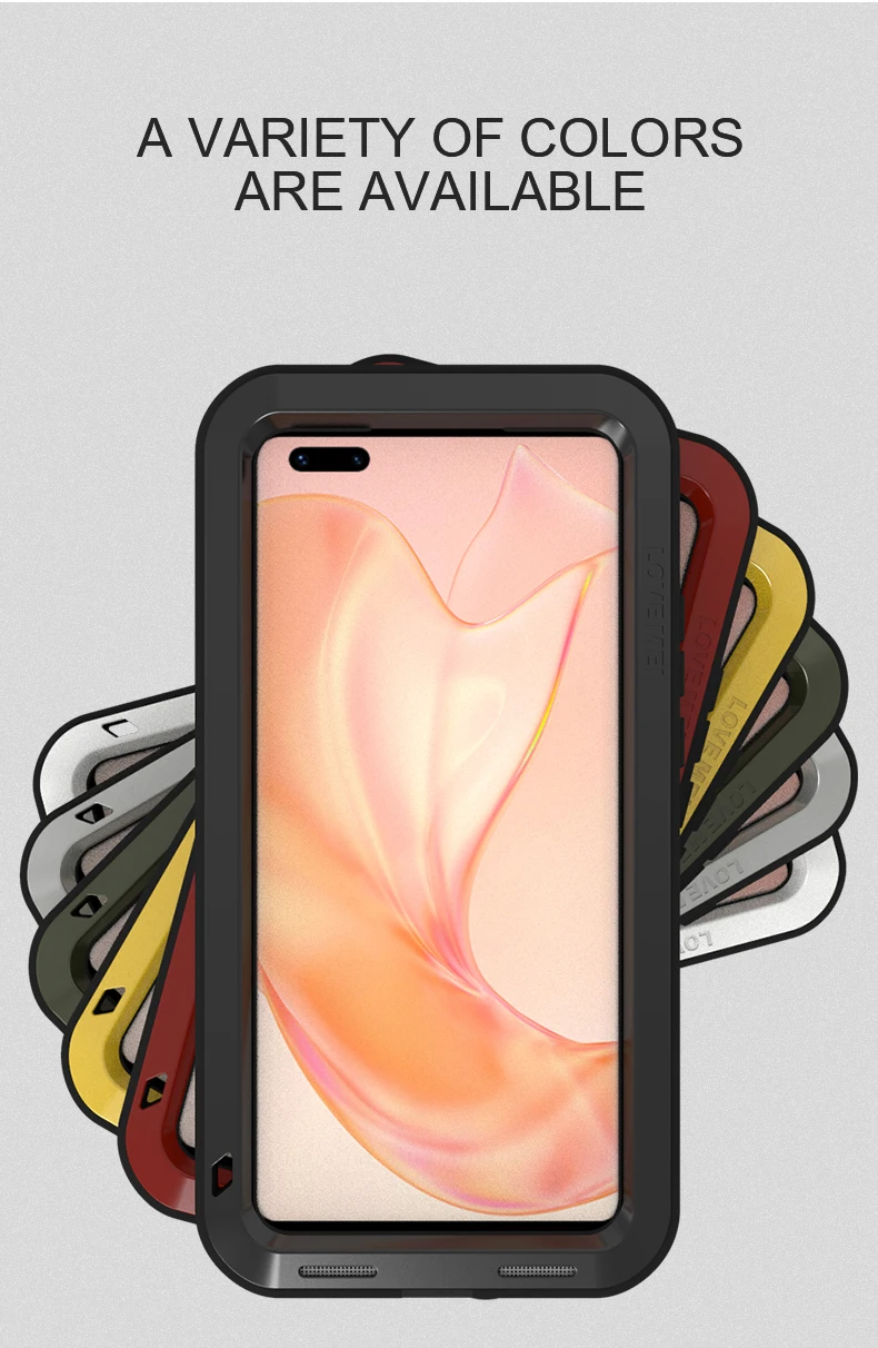 

Love Mei Phone Case For Huawei Mate 50 40 30 Mate40 Pro Plus Powerful Shock Dirt Proof Water Resistant Metal Armor Cover Coque