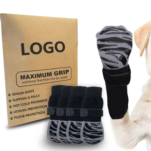 Outdoor Pet Dogs Breathable Socks Black Tie Anti-shedding Medium Large Dog Non-slip Socks Waterproof Dogs Shoes Pet Supplies