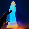 Luminous Dragon Dildo Anal Toys Butt Plug Colourful Glowing Dildo Huge Penis Glow in Dark Sex Toys for Women Sex Products 1