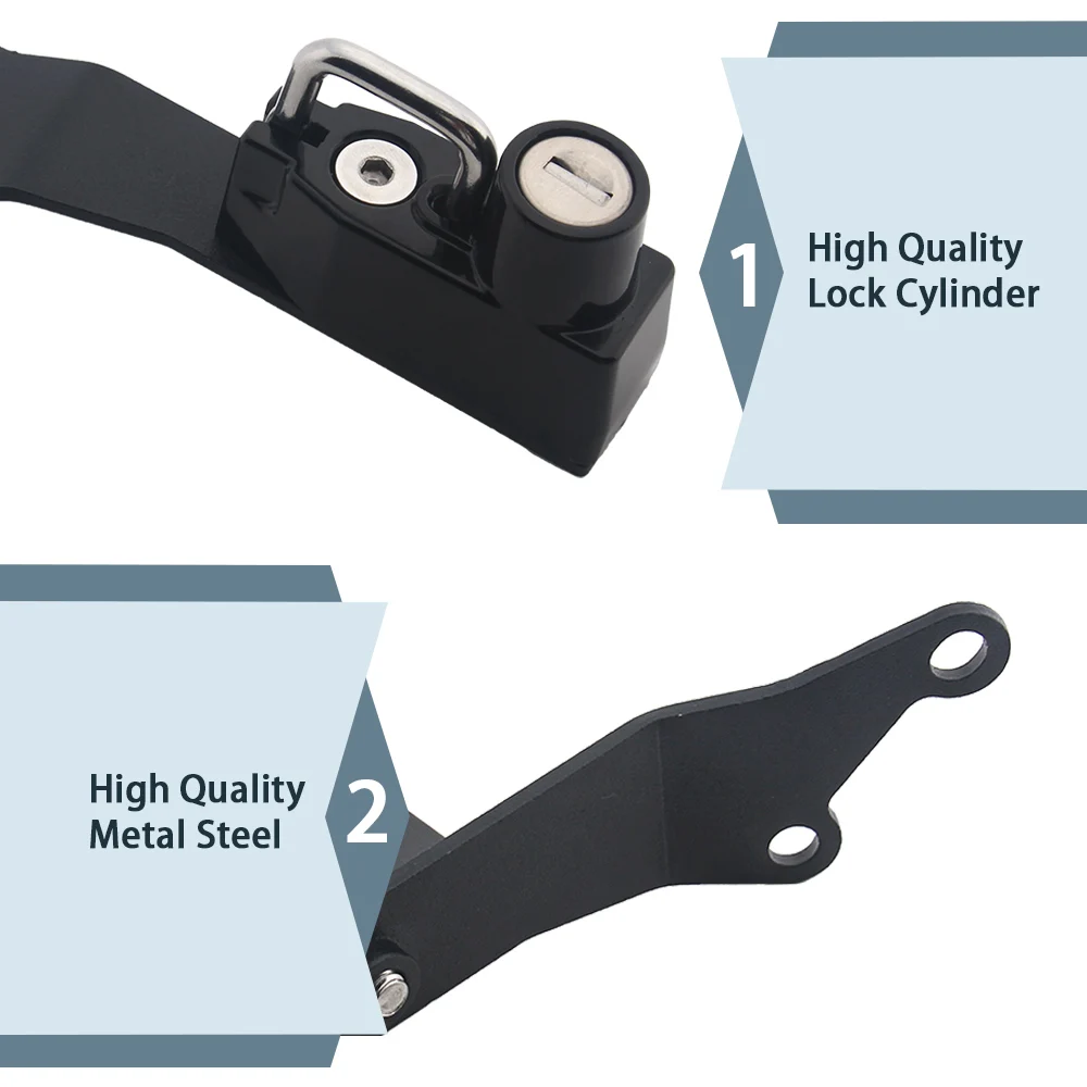 Motorrad Helms chloss Kit für Yamaha Tenere700 T700 Tenere 700 Helme Sicherheit Diebstahls icherung Rostfreies robustes Aluminium – Detail 5