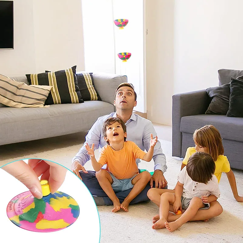 Hip Hop Jump Half Side Bouncing Ball Anti Stress Fidget Toys For Kids Outdoor Fun Camouflage Spinning Bounce Bowl Fingertip Top fidget toys