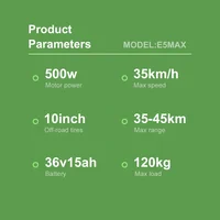 Trottinette électrique Wildstride, moteur puissant 350W/500W, 30 & 45 km d'autonomie, batterie 15Ah, pneus de 10 pouces, vitesse 35 km/h, pliable, application intelligente, trottinette électrique pour adultes E5max 2