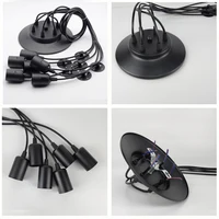 Vintage Retro Industrial Pendant Lamps Black Spider Chandelier E27 Edison bulb DIY Ceiling Light Hanging Lamp adjustable wire 2