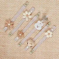 1 pièces mignon ours bébé attache-sucette chaîne porte-factice sucette Clips sangle porte-mamelon infantile alimentation bébés accessoire 3