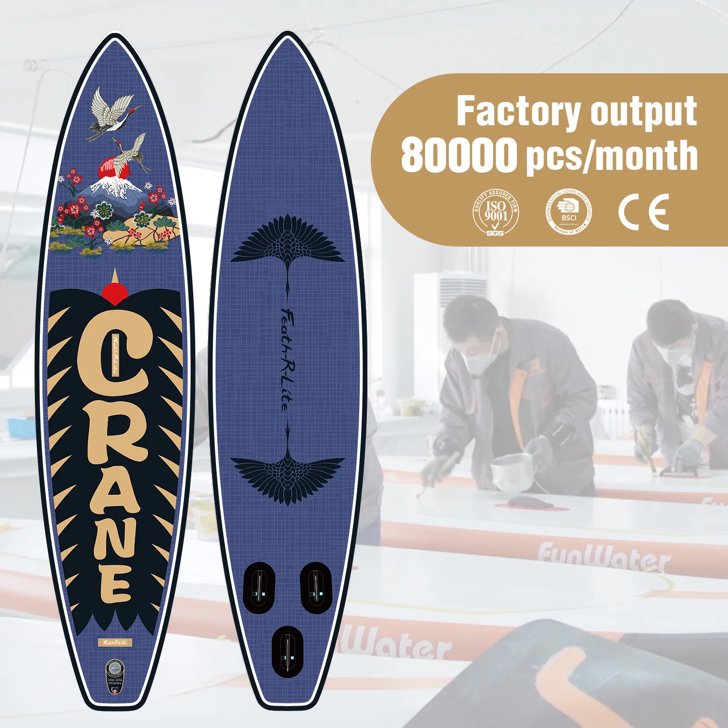 

BSCI / CE OEM China Supplier Custom Sup Serfing Paddle Board Bombitto Sadhu Board Stormline Oars Surfboard