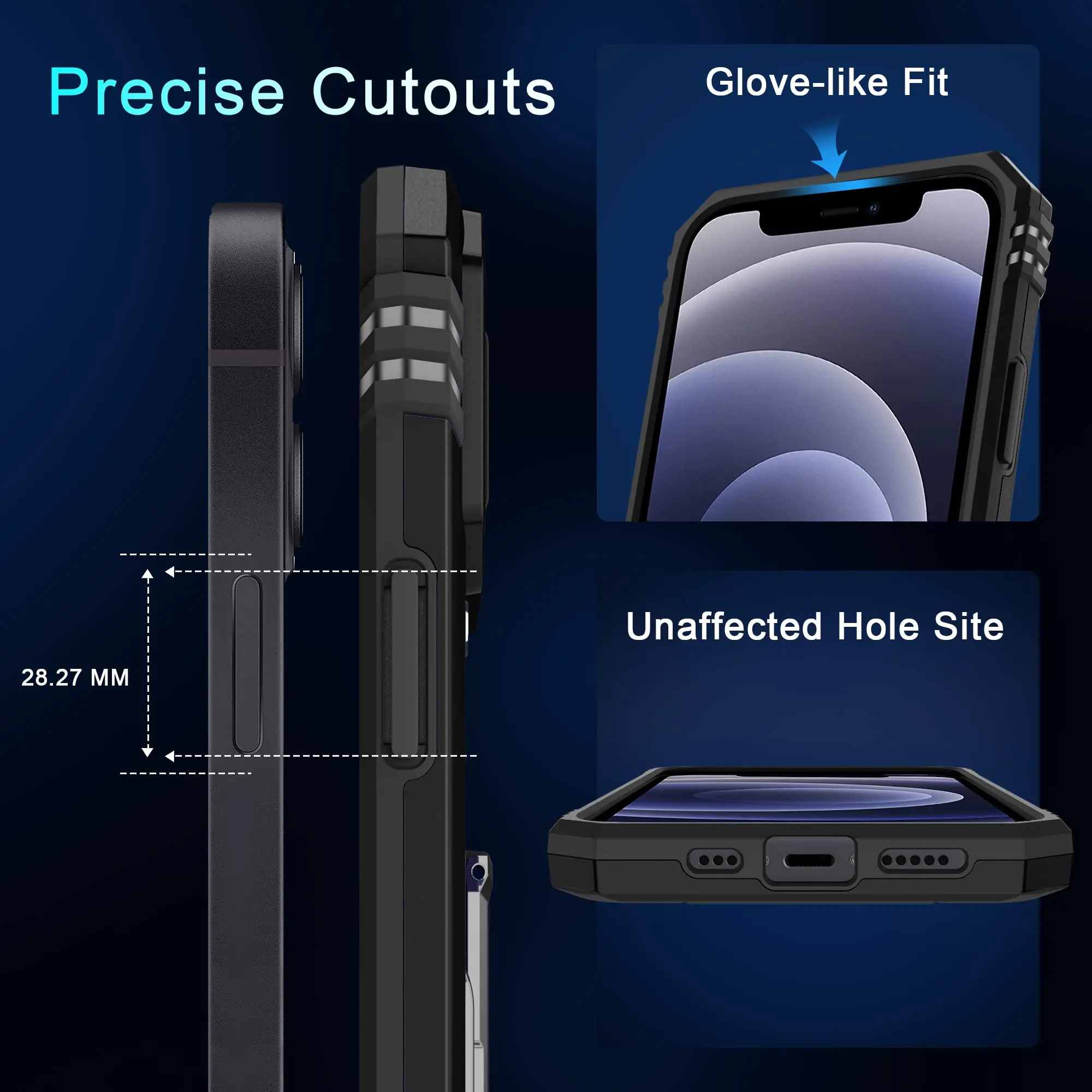 Protezione anticaduta di grado militare per iPhone 15 14 13 12 11 Plus Mini Pro Max X XS XR 7 8 Cover_voghion.com