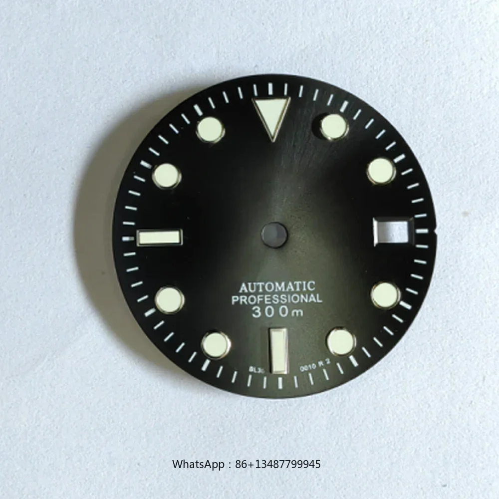 녹색 발광 단일 달력 시계 다이얼, NH35 NH36 4R36 무브먼트 NH35A 다이얼 수정 액세서리, 29mm, 신제품